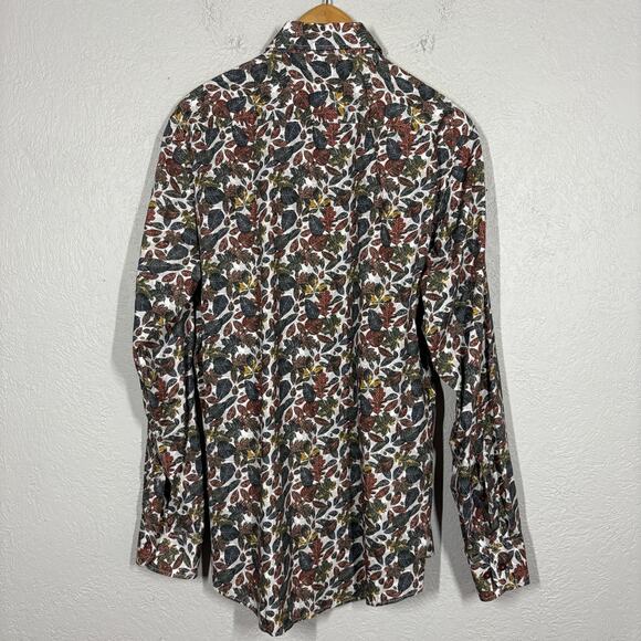 Casa Moda Long Sleeve Button Down Shirt Fall Leaf Print Casual - L - Picture 4 of 5
